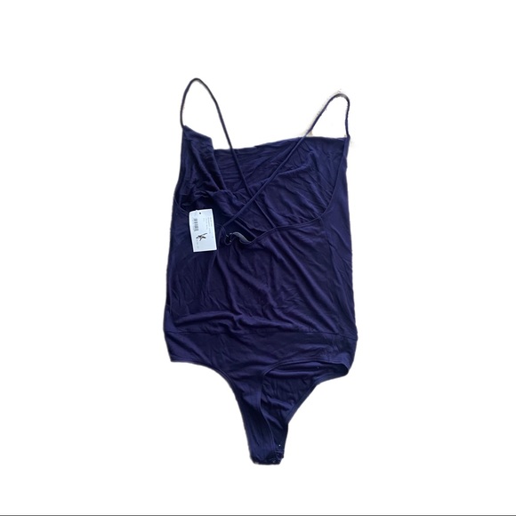 Intermix Blue Rihannon Scoop Neck Jersey Bodysuit medium nwt xsmall small - Picture 7 of 8